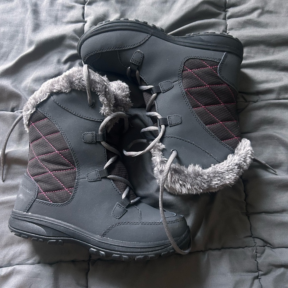 Columbia Kids Gray and Pink Boots